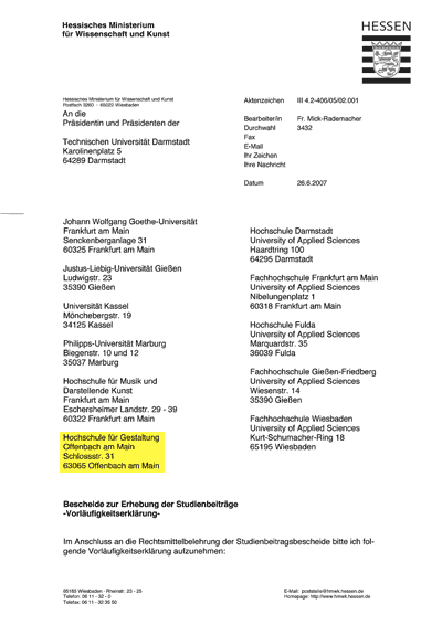 Studgelder erstattung