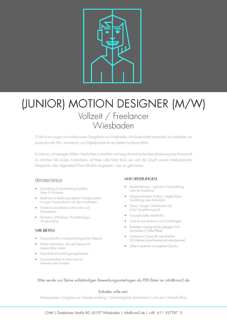 Cnm ausschreibung motion design