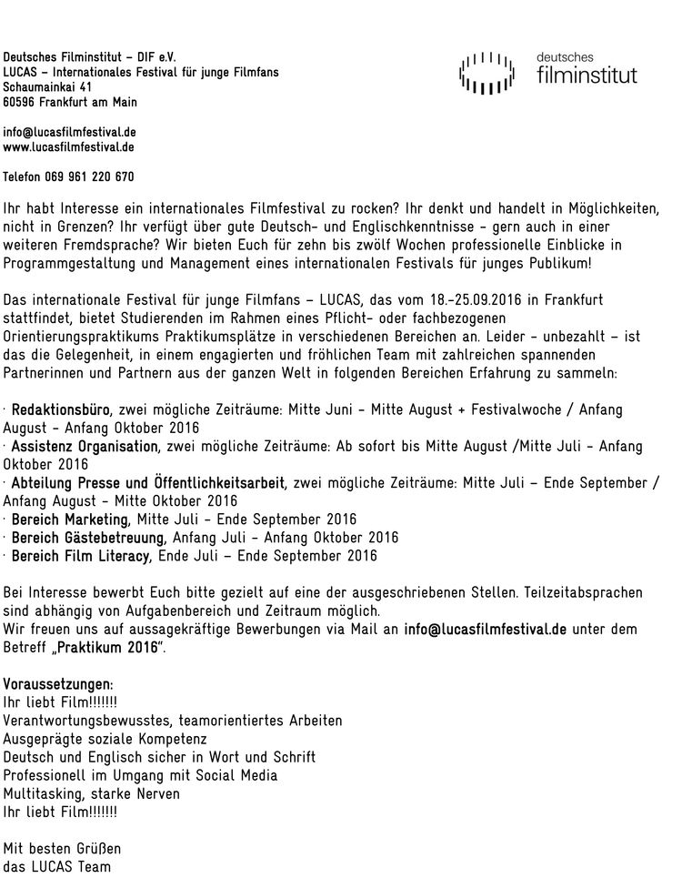 Praktikum lucas deutsches filminstitut