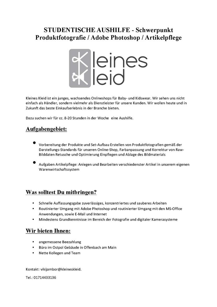 Studentische aushilfe