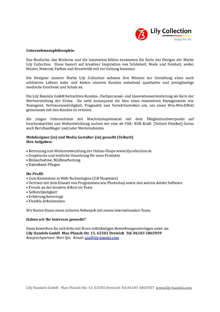 Webdesigner in und media gestalter in gesucht teilzeit