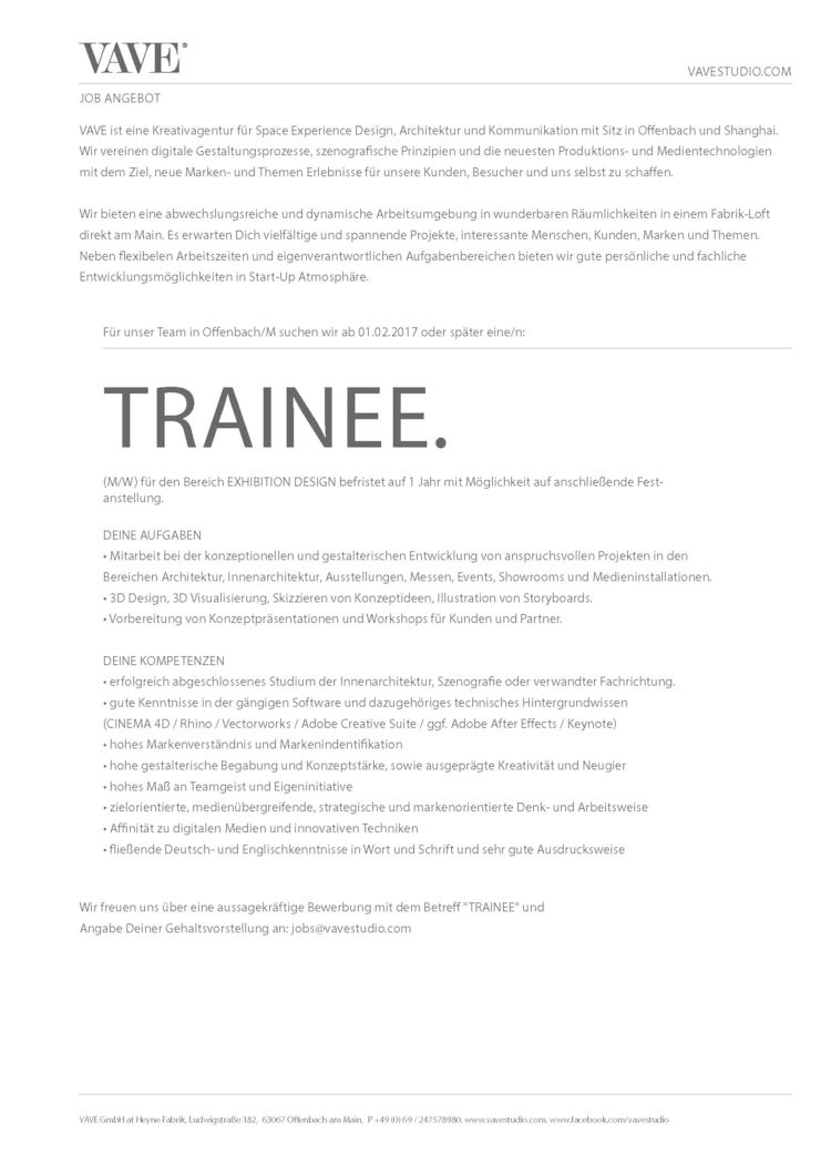 170104 vave jobs trainee