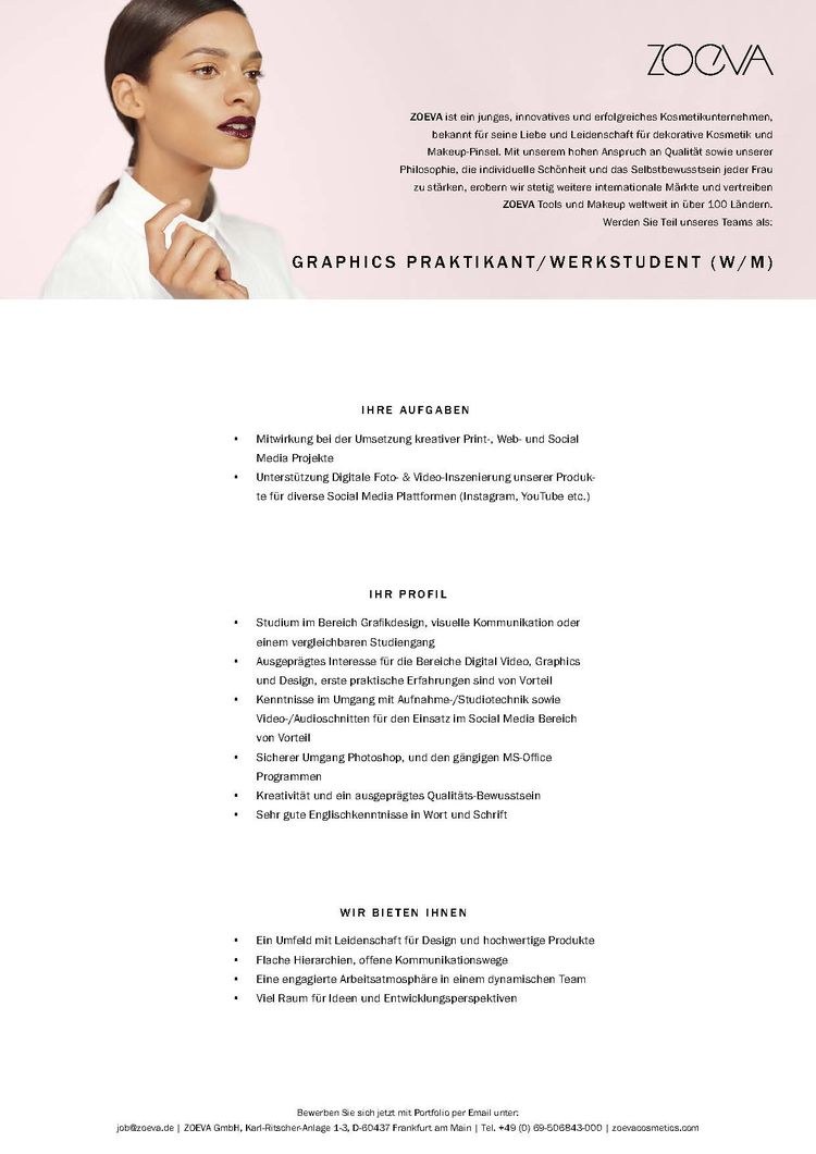 Zoeva intern werkstudent graphics de