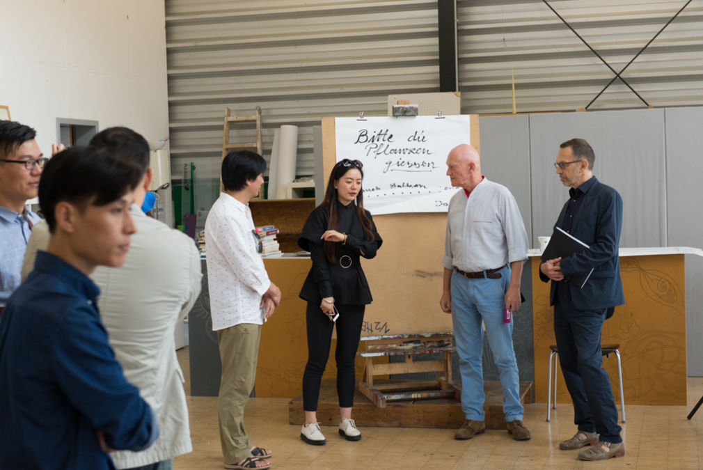 Artists group of scfai exchanged with prof dr marc ries and prof manfred stumpf photo by robert schittko