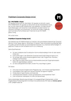 Mutabor praktikant corporate design