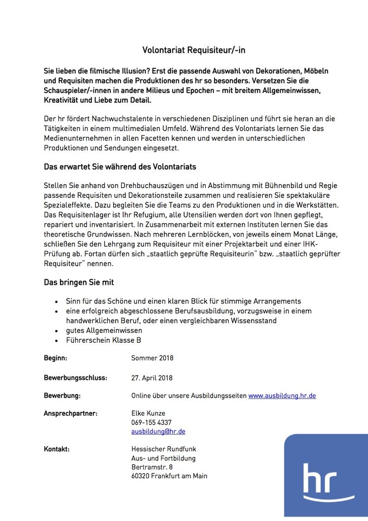 Volontariat requisite 2018