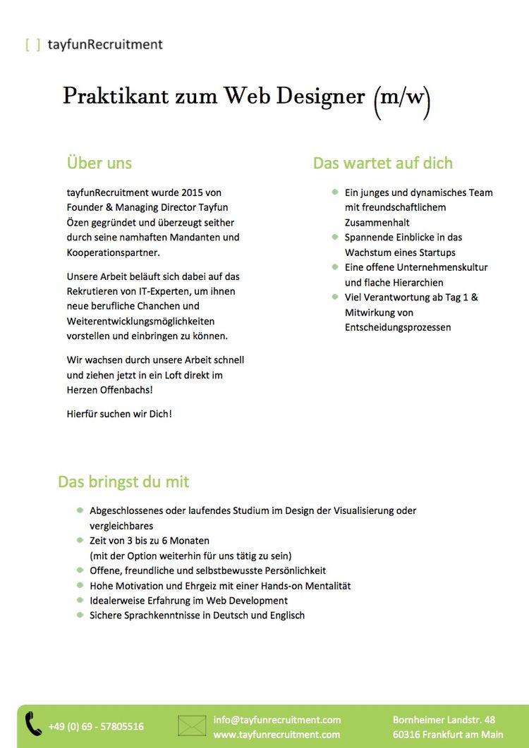 Praktikant web designer
