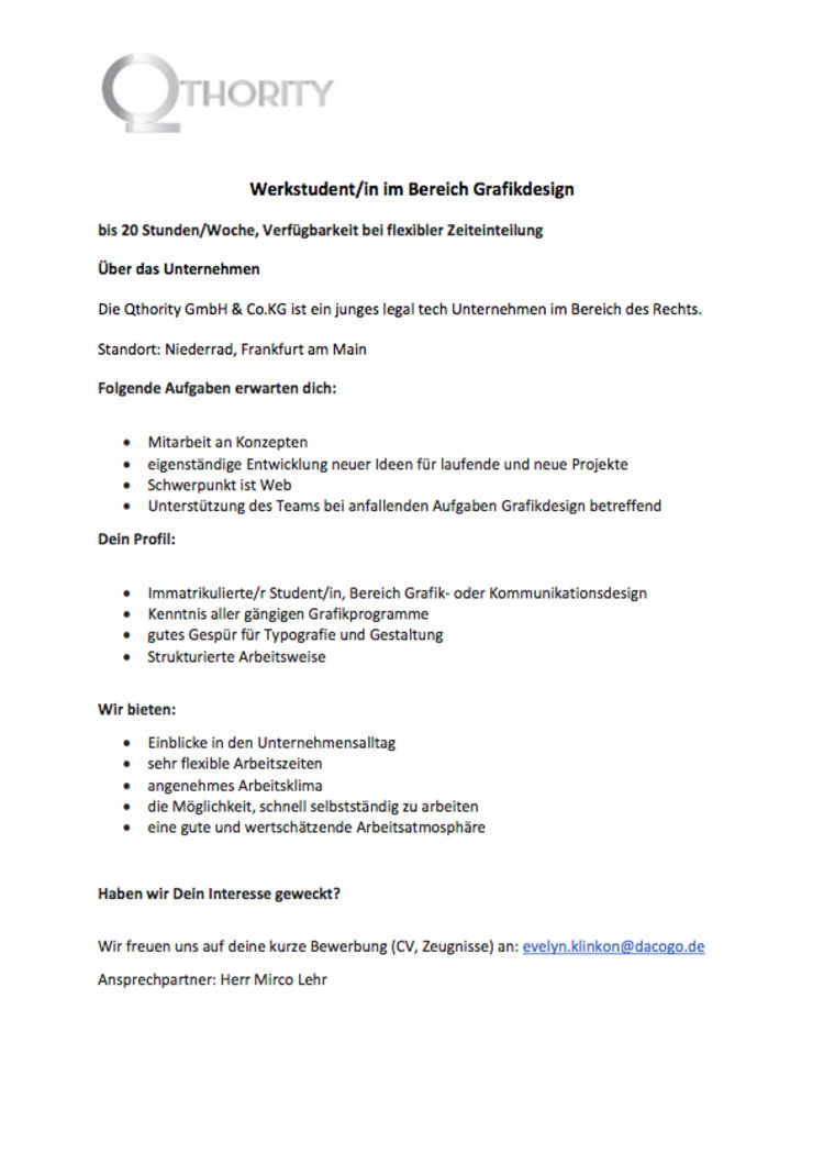 Werkstudent graphikdesign