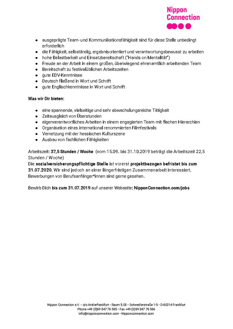 Mitarbeiterin office und eventmanagement nippon connection seite 2