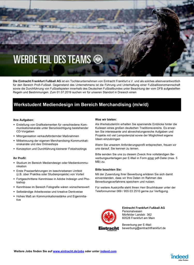 Werkstudent merchandising 2019