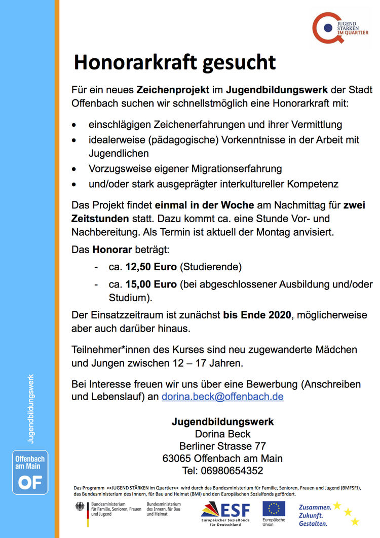 Aushang honorarkraft zeichnen