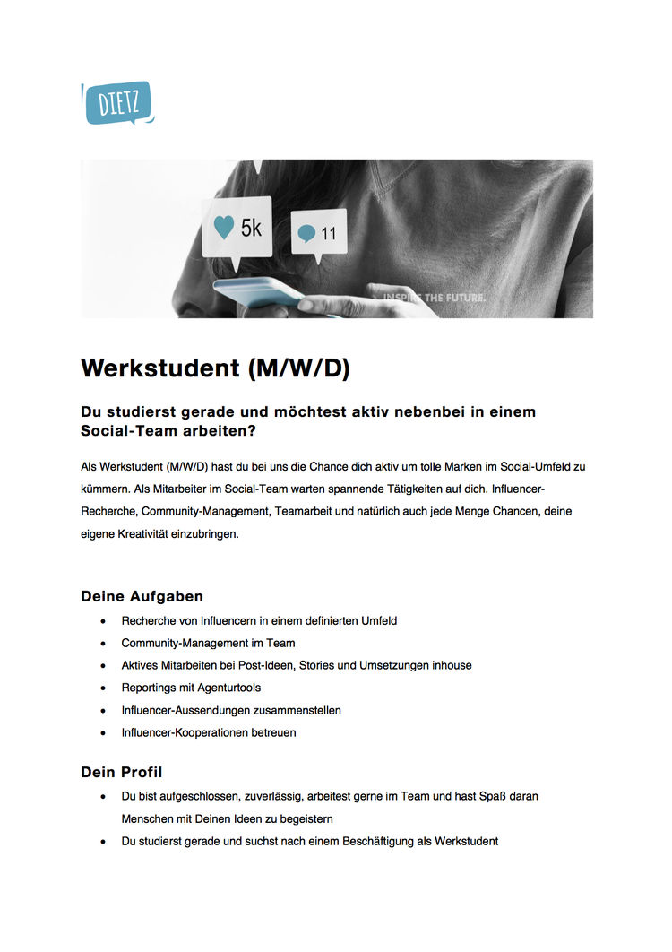 Dietz digital werkstudent social media 3