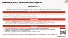 Roastmarket werkstudent produktfotografie