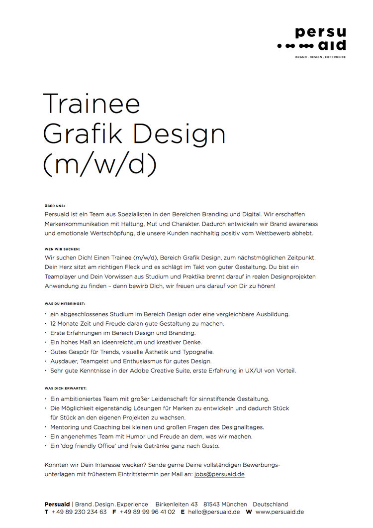 200224 per stellenausschreibung trainee