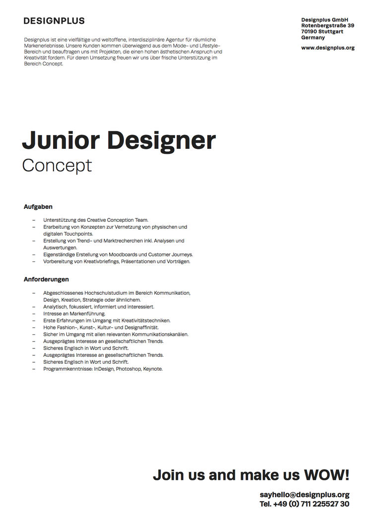 Juniordesigner concept