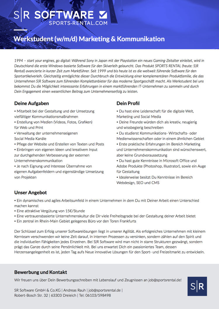 Stellenanzeigewerkstudentmarketing publish