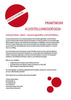 Ausschreibung 20 07 praktikum ausstellungsdesign