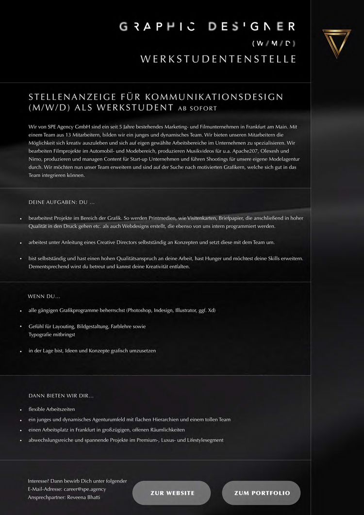 Stellenanzeige grafikdesign