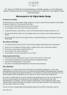Werkstudentin digital media design