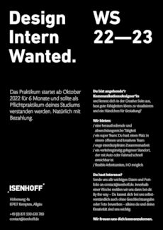 Isenhoffsbuero design intern wanted