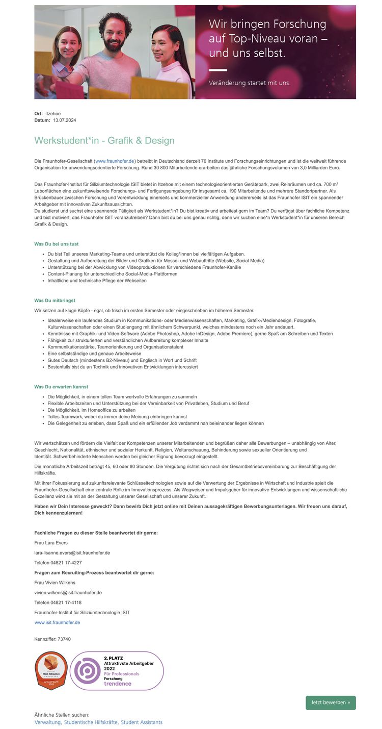 HfG Offenbach - Werkstudent*in - Grafik & Design