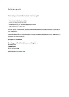 Buchdesigner gesucht